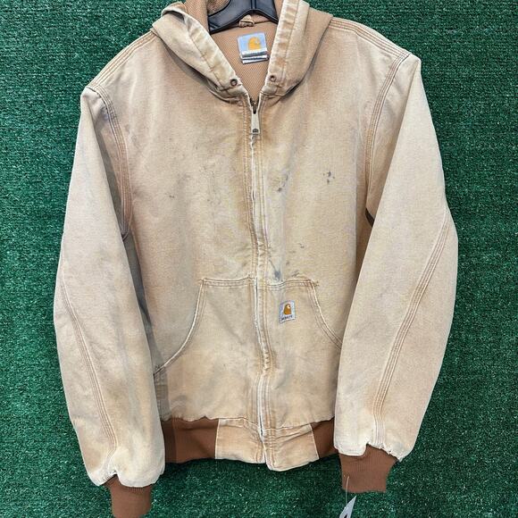 Carhartt Other - Vintage 90s Carhartt Mocha Hooded Zip Up Jacket Size M